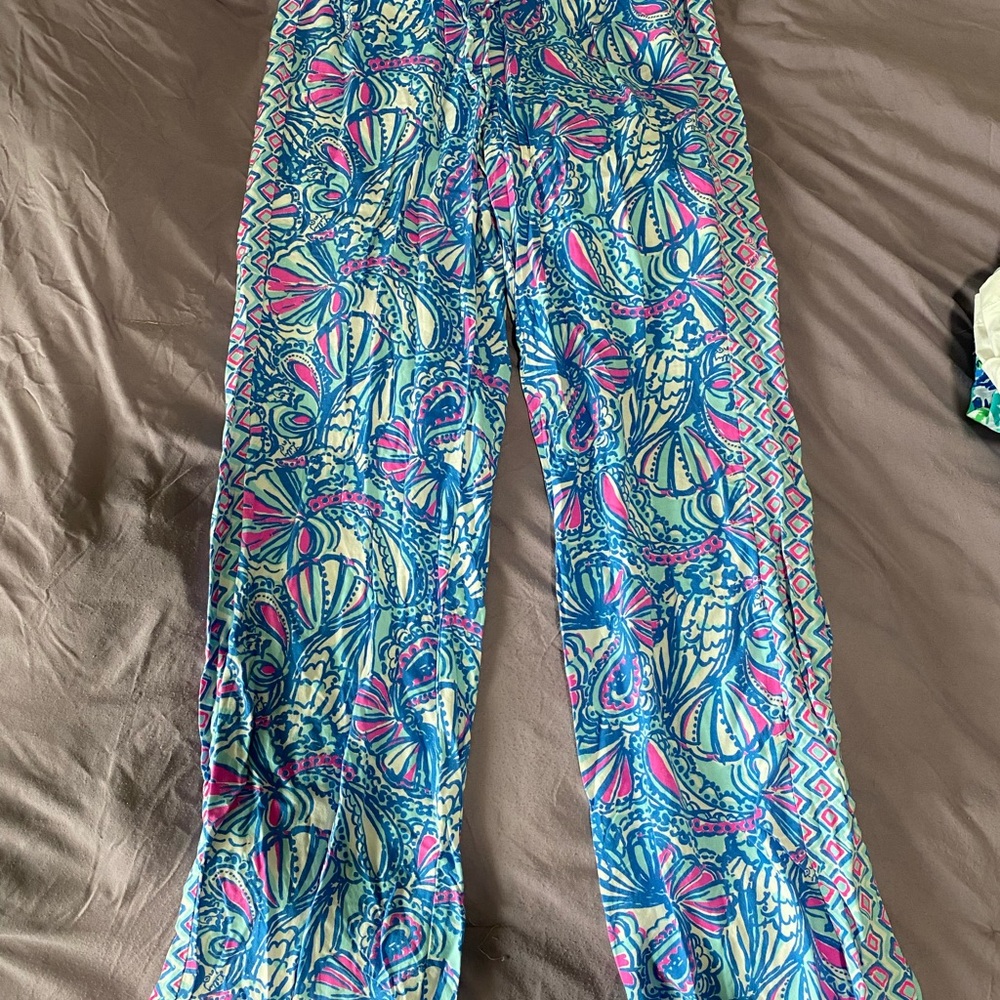 Lilly Pulitzer Blue and Pink Geometric Pants